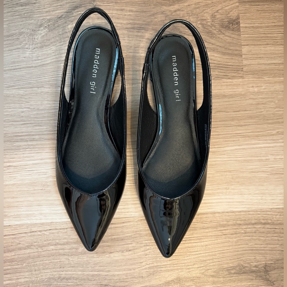 Madden Girl Slingback, Black Patent, Size 9, NWOT